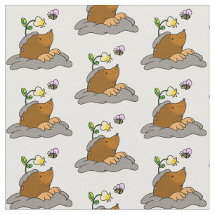 schattige cartoon met een bloemenpatroon stof