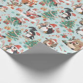 Schattige Cartoon met kerst Cadeaupapier (Hoek)