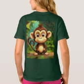 Schattige Cartoon Monkey Baby Fine Kinder Jersey T T-shirt (Achterkant)