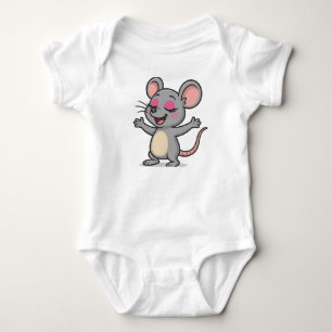 Schattige Cartoon Muis die Make-up Opdoet Romper