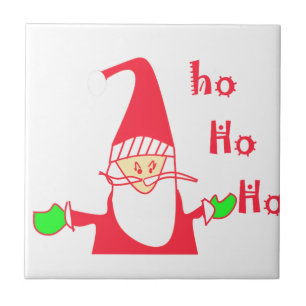 Schattige Cartoon Muis Santa Collectie. Tegeltje
