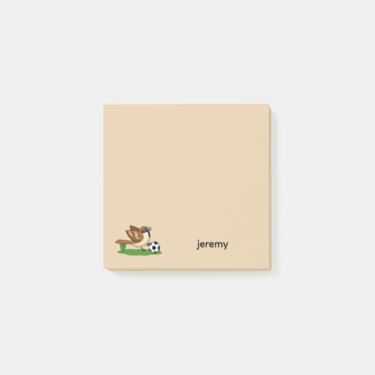 Schattige Cartoon Mus Speelt Voetbal | Personalise Post-it® Notes (Voorkant)
