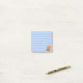 Schattige Cartoon Octopus Met Nep Houtprint Post-it® Notes (Op bureau)
