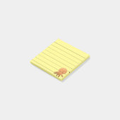 Schattige Cartoon Octopus Met Nep Houtprint Post-it® Notes (Schuin)