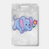 Schattige cartoon olifant badge (Achterkant)