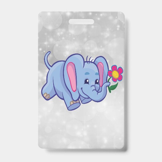 Schattige cartoon olifant badge (Voorzijde)