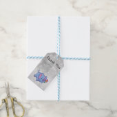 Schattige cartoon olifant cadeaulabel (Met Touw)
