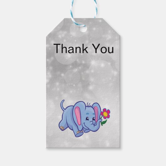 Schattige cartoon olifant cadeaulabel (Voorkant)