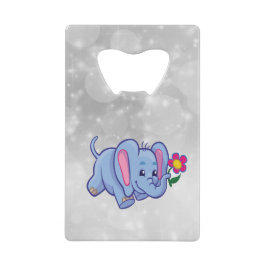 Schattige cartoon olifant creditkaart flessenopener