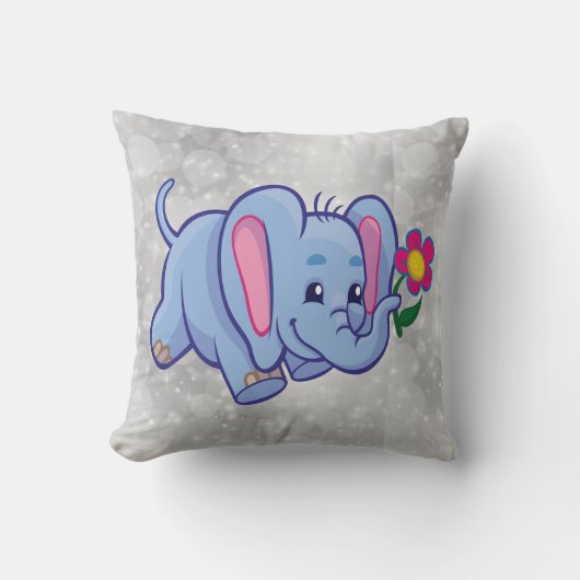 Schattige cartoon olifant kussen (Voorkant)