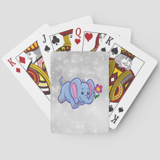 Schattige cartoon olifant pokerkaarten (Achterkant)