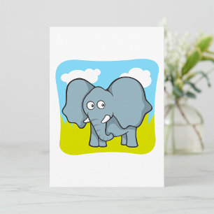 Schattige Cartoon Olifant Pret Jungle Dier Kaart