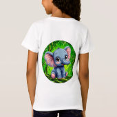 Schattige cartoon olifant t-shirt (Achterkant)