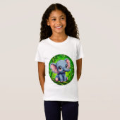 Schattige cartoon olifant t-shirt (Voorkant volledig)
