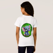Schattige cartoon olifant t-shirt (Achterkant volledig)