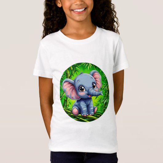 Schattige cartoon olifant t-shirt (Voorkant)