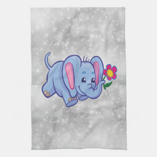 Schattige cartoon olifant theedoek