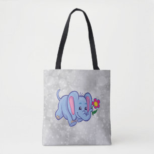 Schattige cartoon olifant tote bag