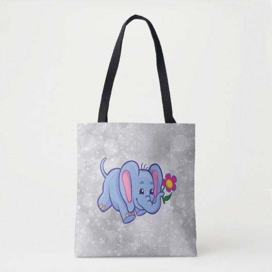 Schattige cartoon olifant tote bag (Voorkant)