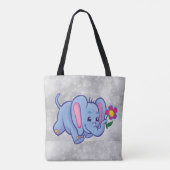 Schattige cartoon olifant tote bag (Achterkant)