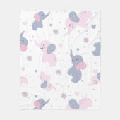 Schattige cartoon olifantenpatroon fleece deken (Voorkant)