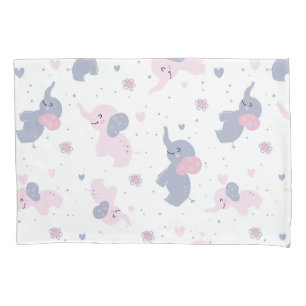 Schattige cartoon olifantenpatroon kussensloop