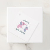 Schattige cartoon olifantenpatroon op marineblauw bedankjes labels (In situ)