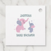 Schattige cartoon olifantenpatroon op marineblauw bedankjes labels (Achterkant)