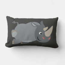 Schattige Cartoon Opladende Neushoorn Kussen