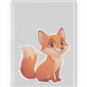 Schattige Cartoon Oranje Vos Sticker (Voorkant)