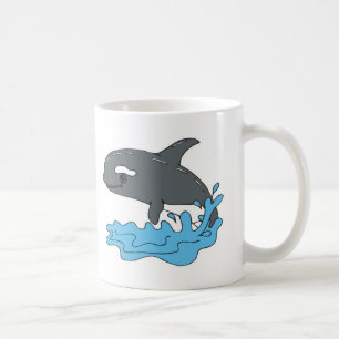 schattige cartoon orka zwaardwalvis koffiemok