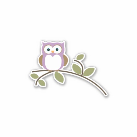 Schattige Cartoon Owl Sticker (Voorkant)