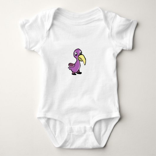 Schattige Cartoon Paarse Vogel Romper (Voorkant)