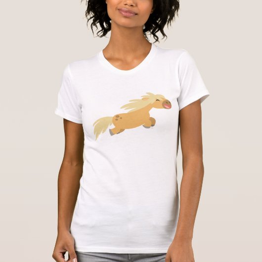 Schattige Cartoon Palomino Pony Vrouwen T-shirt (Voorkant)