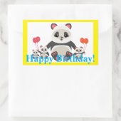 Schattige Cartoon Panda Beren met ballonnen Rechthoekige Sticker (Tas)