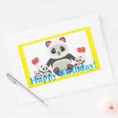 Schattige Cartoon Panda Beren met ballonnen Rechthoekige Sticker (Envelop)