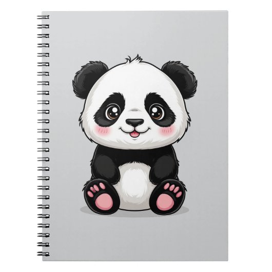 Schattige Cartoon Panda Notitieboek (Voorkant)