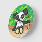 schattige cartoon panda ronde klok (Hoek)