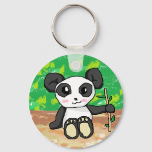 schattige cartoon panda sleutelhanger