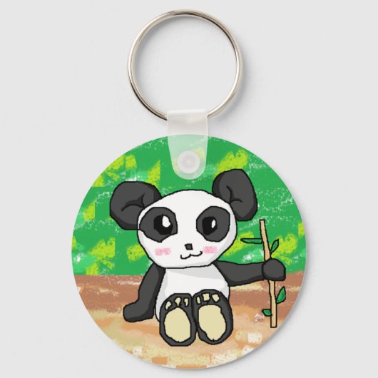 schattige cartoon panda sleutelhanger (Voorkant)