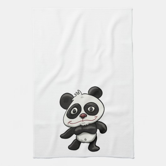 Schattige Cartoon Panda Theedoek (Verticaal)