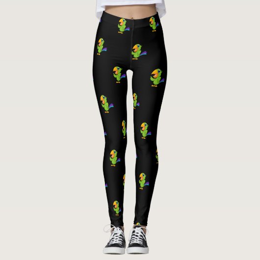 Schattige Cartoon Parrot Leggings (Voorkant)