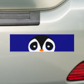 Schattige Cartoon Peeking Penguin Bumpersticker (Op auto)