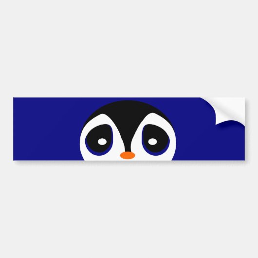 Schattige Cartoon Peeking Penguin Bumpersticker (Voorkant)