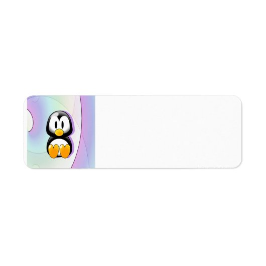 Schattige Cartoon Penguin Etiket (Voorkant)