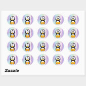 Schattige Cartoon Penguin Ronde Sticker (Vel)