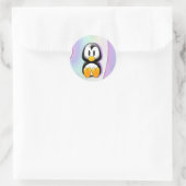 Schattige Cartoon Penguin Ronde Sticker (Tas)
