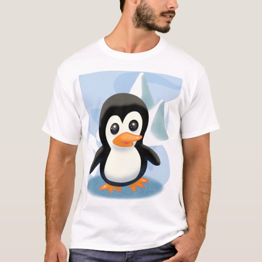Schattige Cartoon Penguin T-shirt (Voorkant)