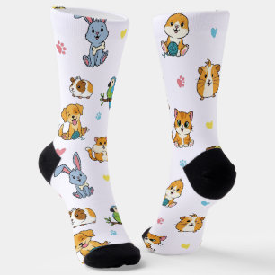 Schattige Cartoon Pet Pattern Sokken