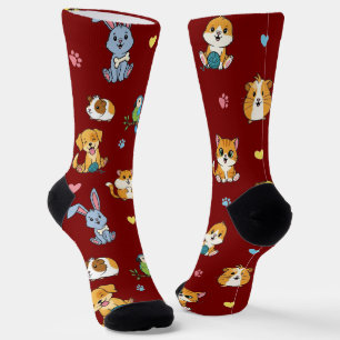 Schattige Cartoon Pet Pattern Sokken